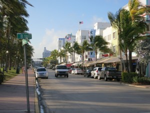 Miami Beach's Ocean Drive - not quite what S Club 7 let me to expect